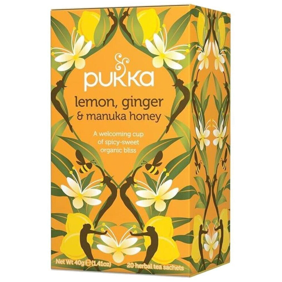Pukka | Lemon Ginger & Manuka Honey | 4 x 20 Bags