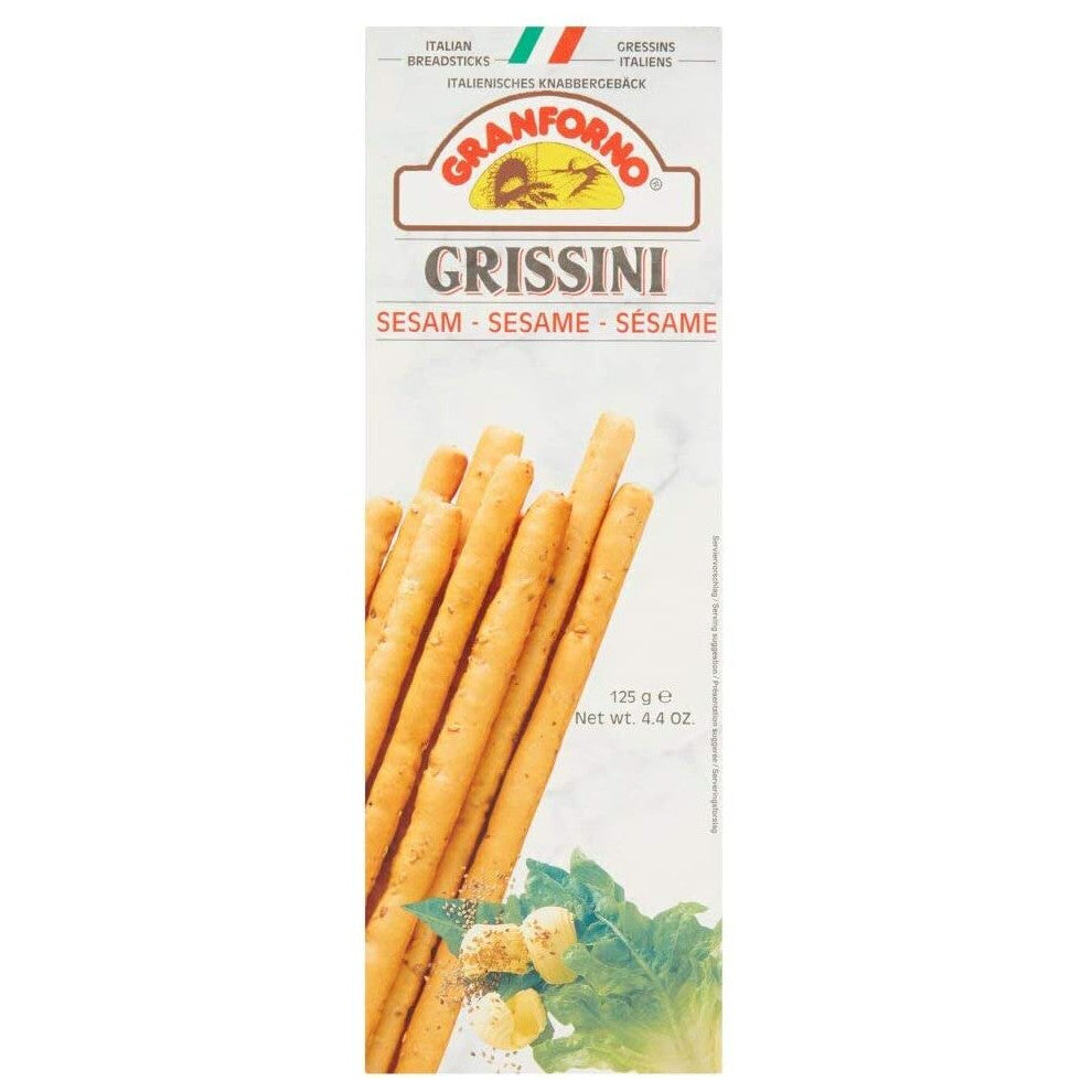 Granforno Grissini Sesame Italian Breadsticks, 125g (Pack of 4)