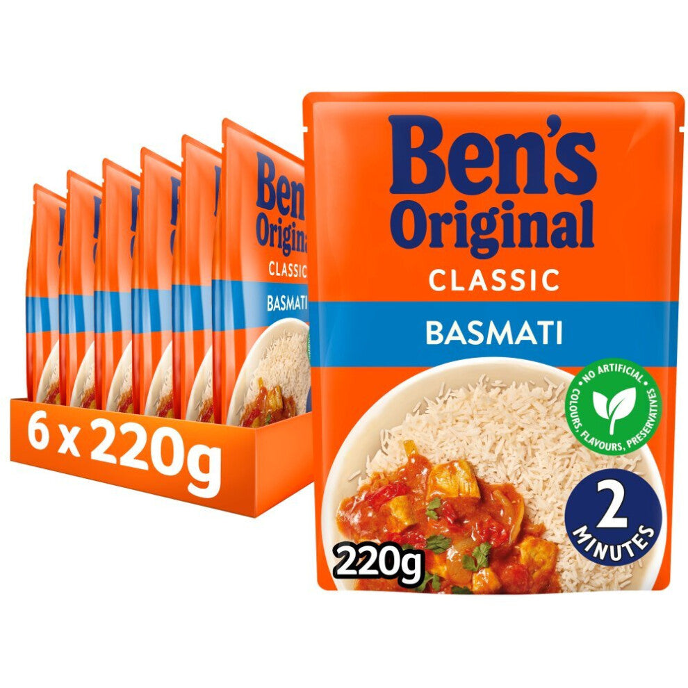 Bens Original Basmati Microwave Rice 220g  (Pack of 6)