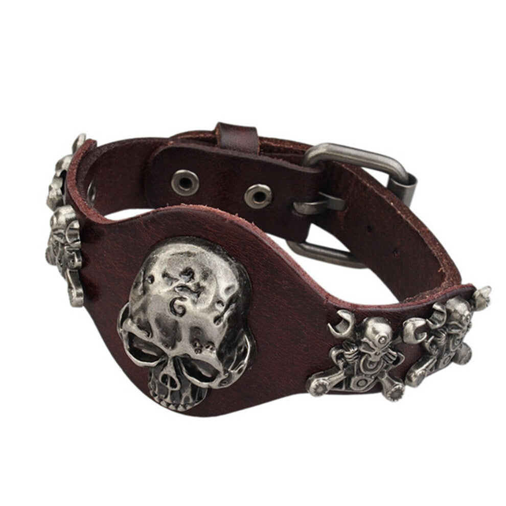 Gothic Style Fashion Retro Rindsleder Armband m?nnlich und weiblich - generisches Rindssch?del Armband