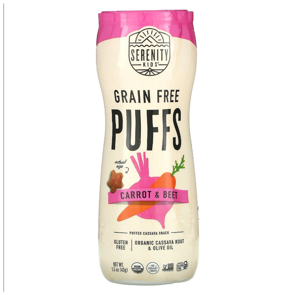 Serenity Kids, Grain Free Puffs, Carrot & Beet, 1.5 oz (43 g)