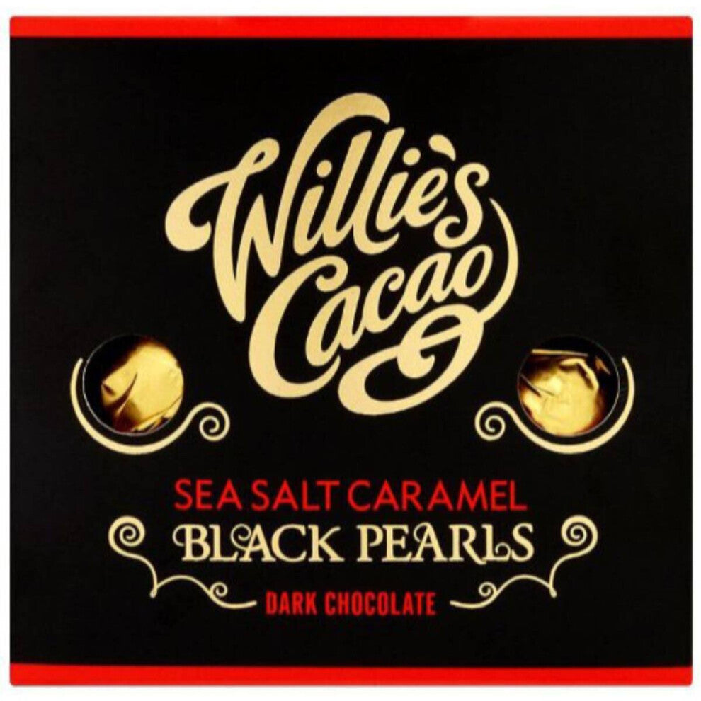 Willies Cacao Black Pearls Sea Salt Caramel Chocolates 150g