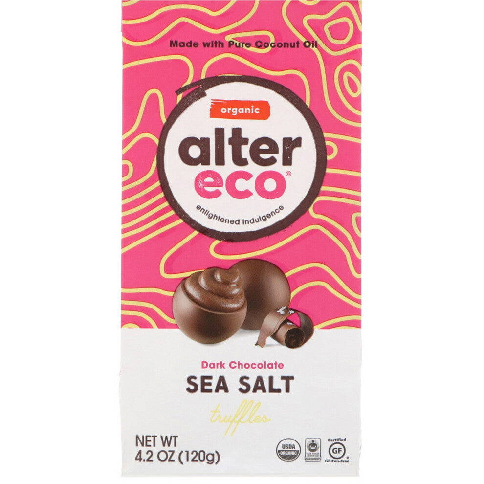 Alter Eco, Organic Sea Salt Truffles, Dark Chocolate, 4.2 oz (120 g)