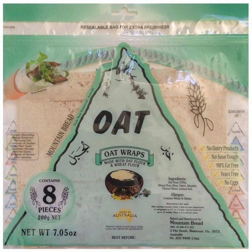 Mountain Bread Oat Wraps - 70% 200g