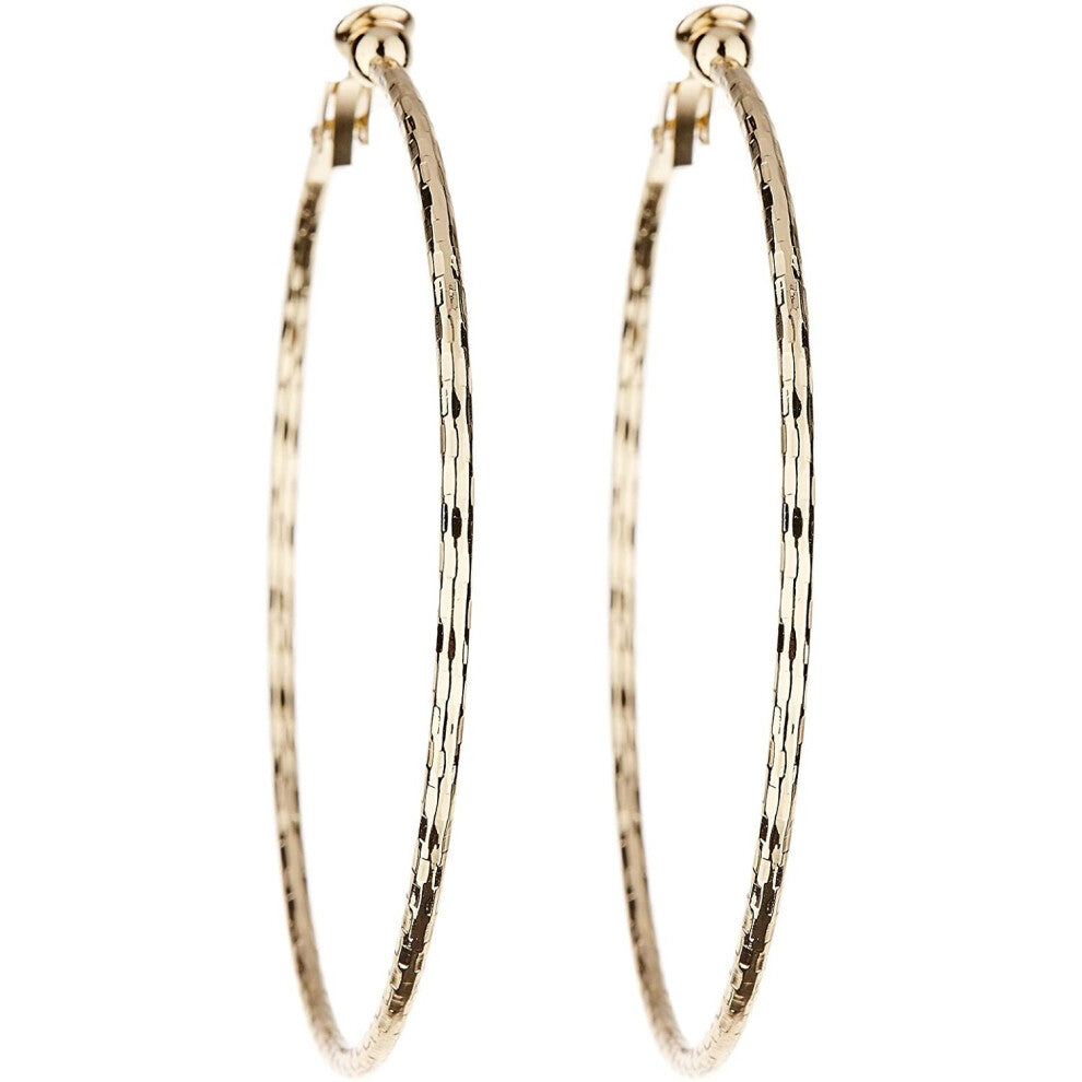Clip On Hoop Earrings - Gold Plated Hoops - Delia