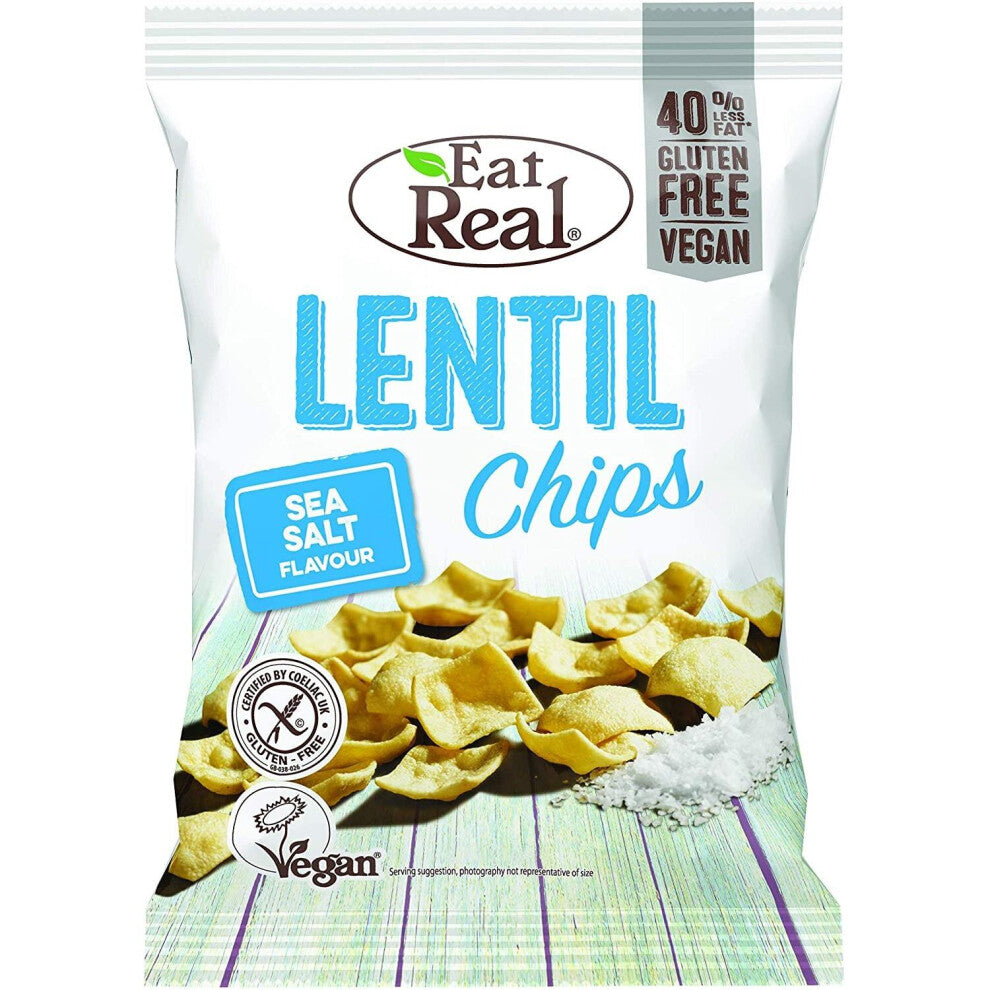 Eat Real Sea Salt Lentil Chips 113g (10 Pack)