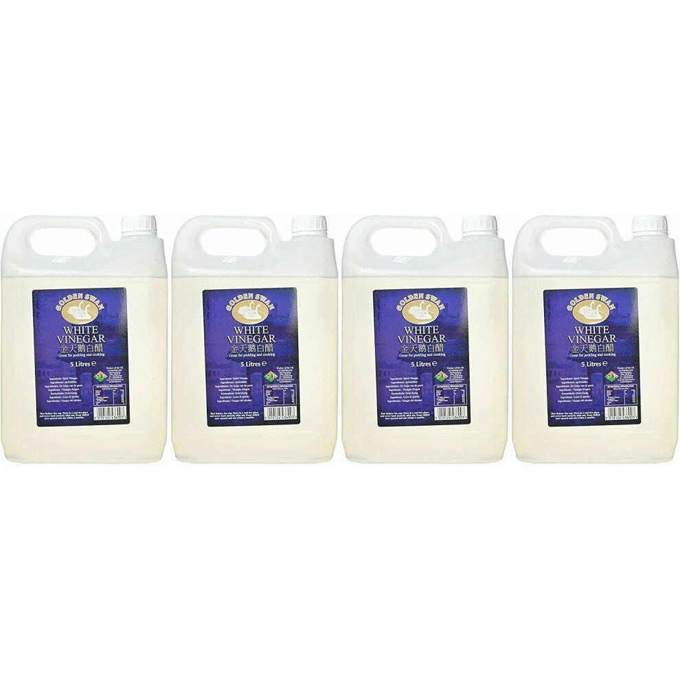 GOLDEN SWAN White Vinegar 5 Litre Pack of 4 Stain Remover Weedkiller Cooking