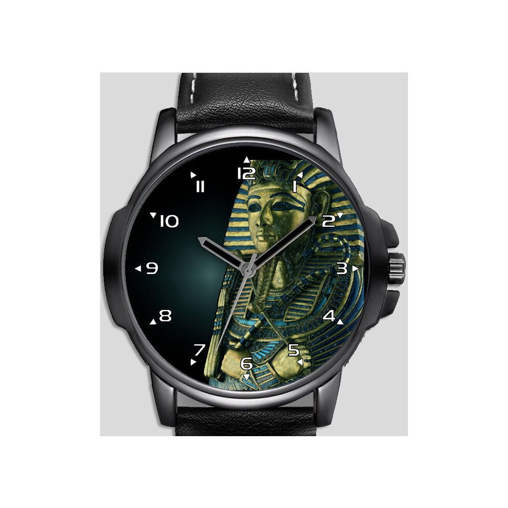 King Tut Tutankhamun Egyptian Pharoah Beautiful Collectable Wrist Watch Uk Seller