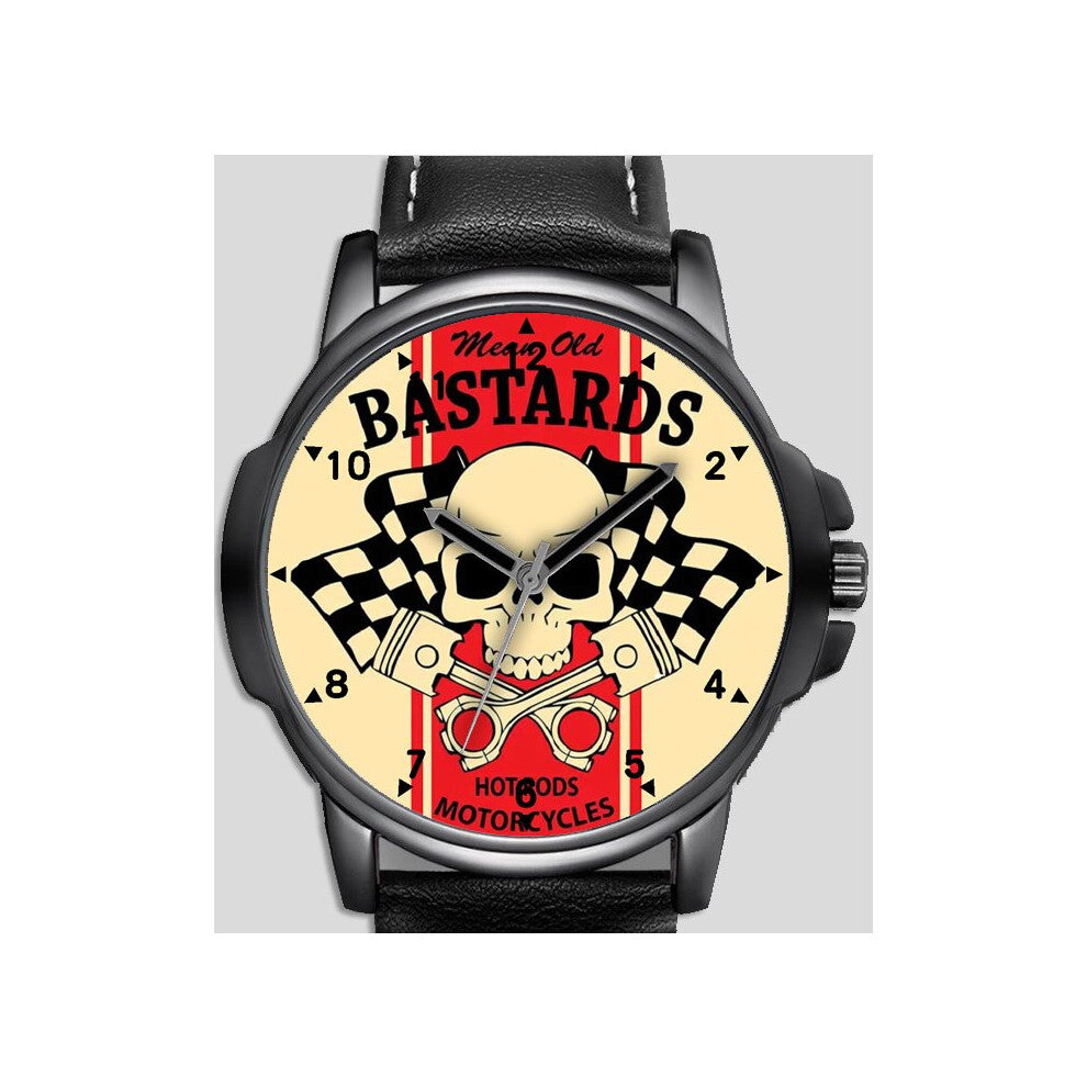 Mean Biker Rude Motor Cycle Art Rare Collectable Unique Wrist Watch FAST UK