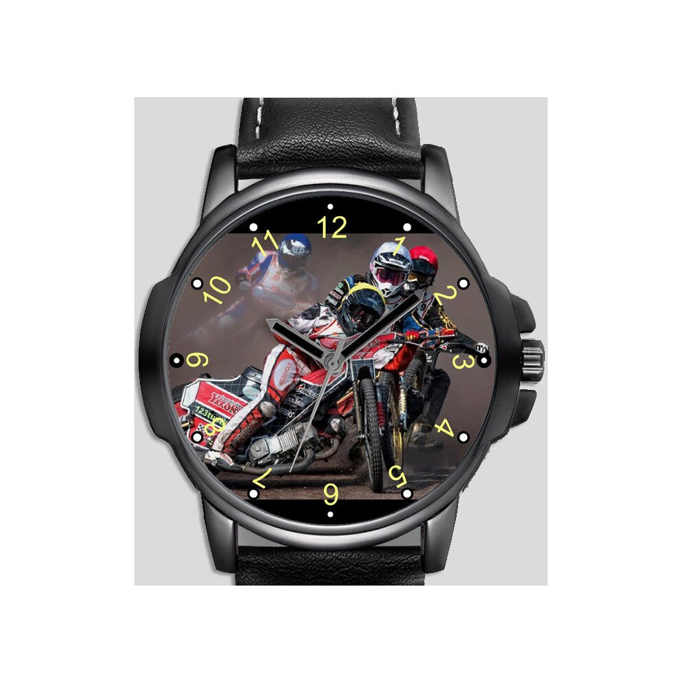 Moto Champ Dirt Biker Racer Winner Portrait Unique Wrist Watch FAST UK