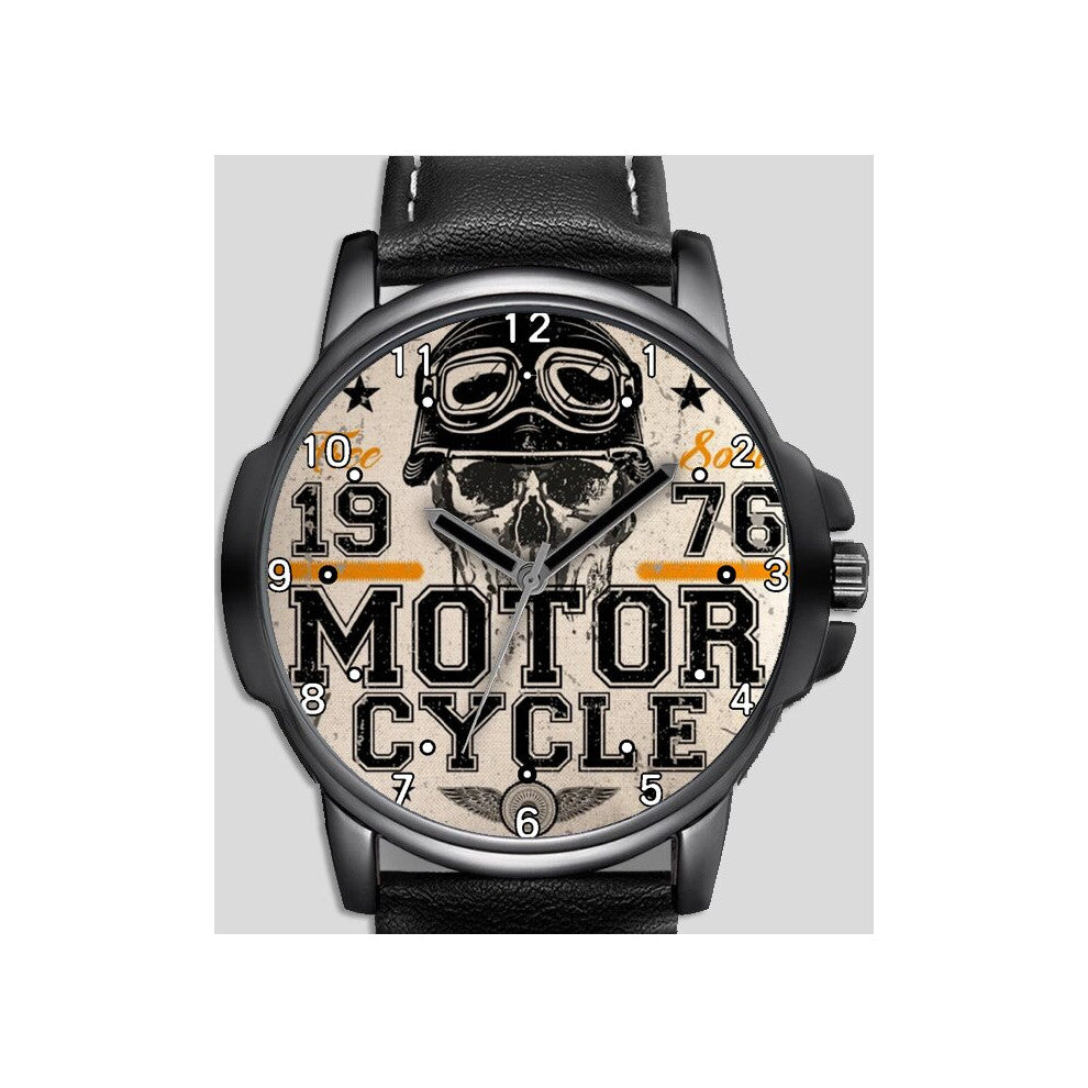 Skull Biker Art Logo 1976 Motorcycle Unique Wrist Watch FAST UK