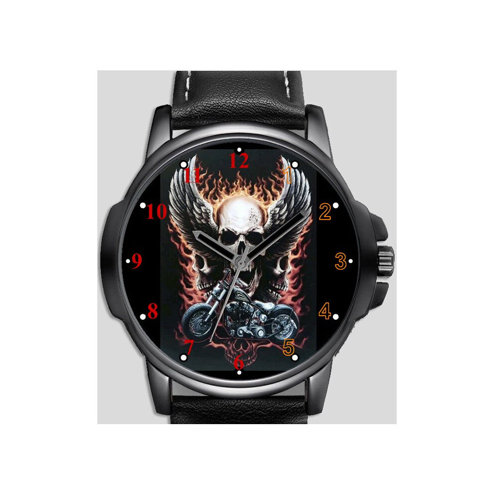 Gothic Skull Biker Wings New Stylish  Unique Wrist Watch FAST UK