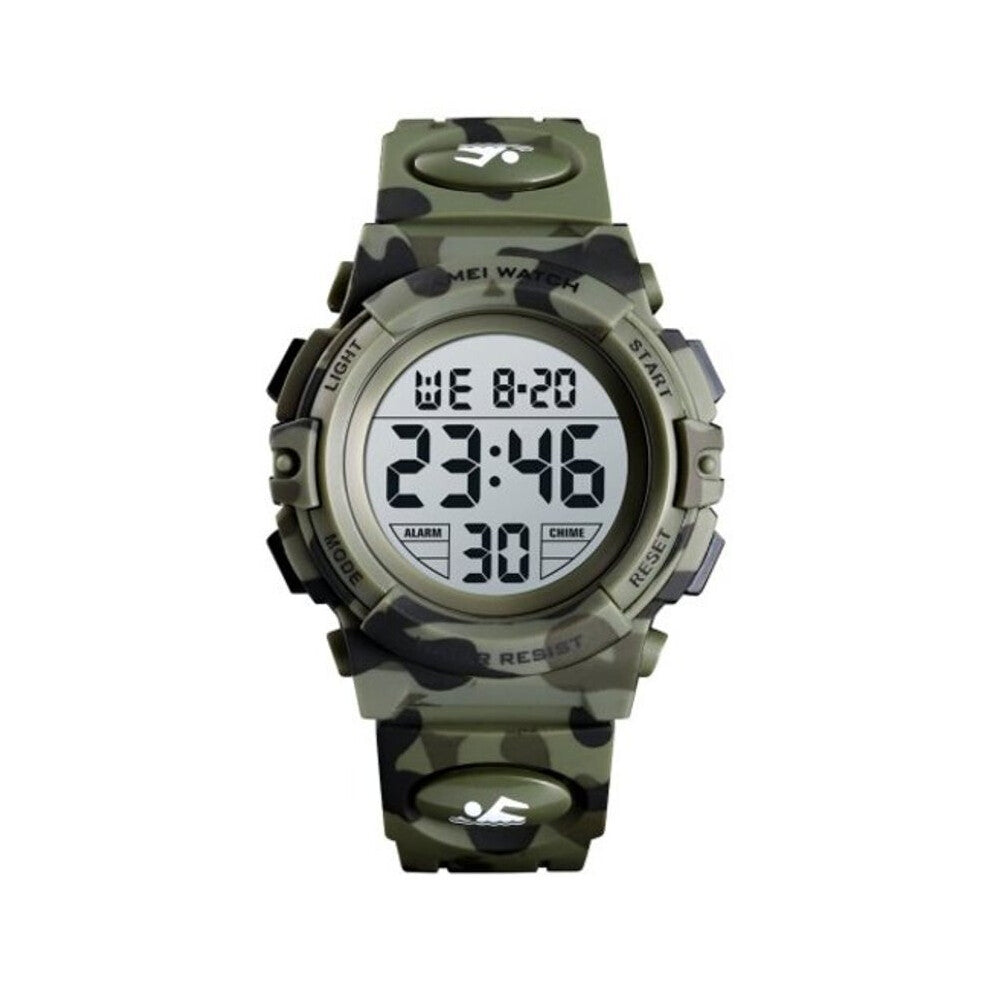 Veile Studios Skmei Kids Sport Children's Watch Colorful Lights 12 - 24Hour Camouflage Digital Woodland Children's Watches