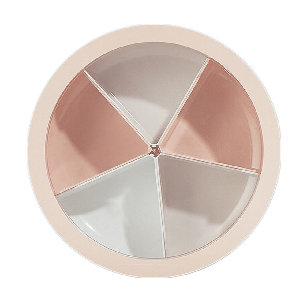 Nordic round transparent cover sealed five grid dry fruit tray  snack box Candy Snacks Nuts Seeds Dry Fruits Plastic Plates