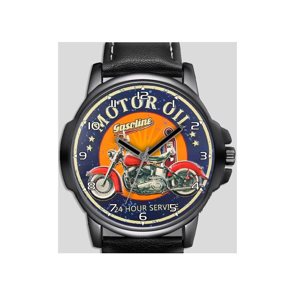 Motor Oil Retro Art Biker Stylish Rare Quality Wrist Watch
