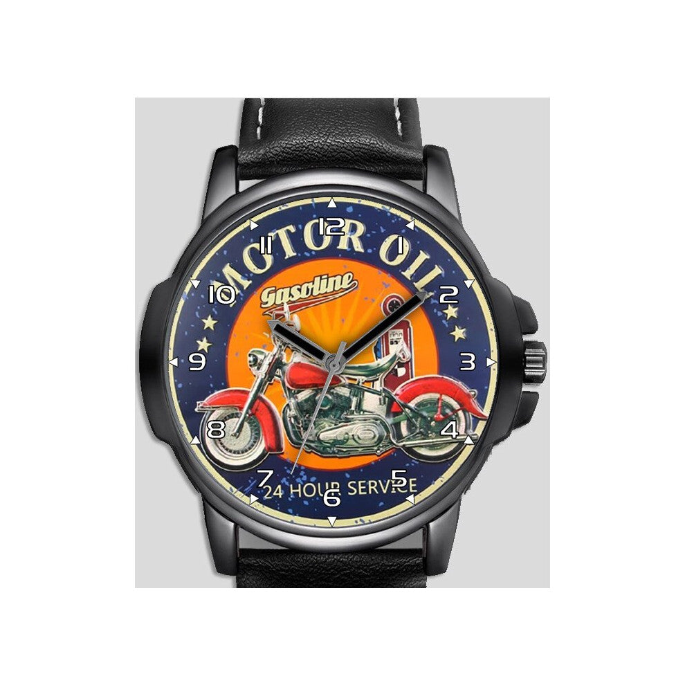 Vintage Style Biker Gasoline Art Stylish Rare Quality Wrist Watch