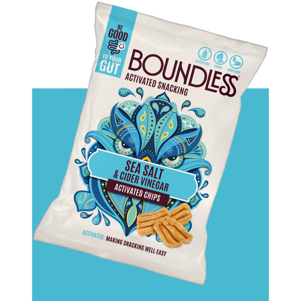 Boundless Sea Salt & Cider Vinegar Activated Chips 80g (Pack of 10)
