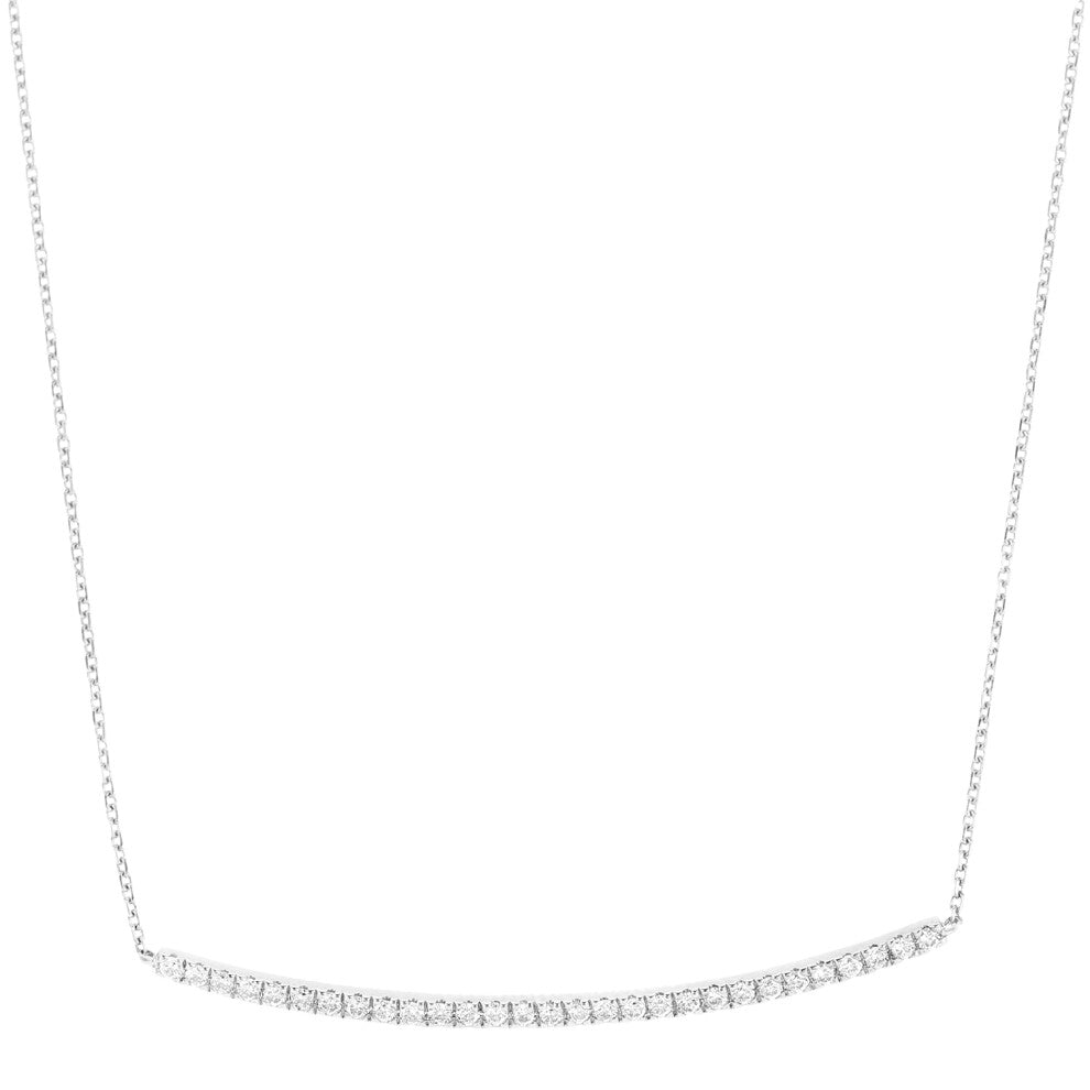 Jewelco London 9ct White Gold Round 15pts Diamond 29 Stone Eternity Swing Lavalier Necklace 18 inch 46cm - PNEAXL20036W