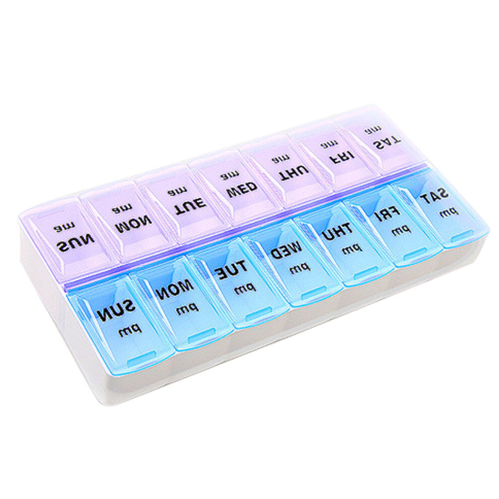 14 Grids 7 Days Weekly Pill Case Pill Organizer Vitamins Splitters Container Jewelry Storage Box