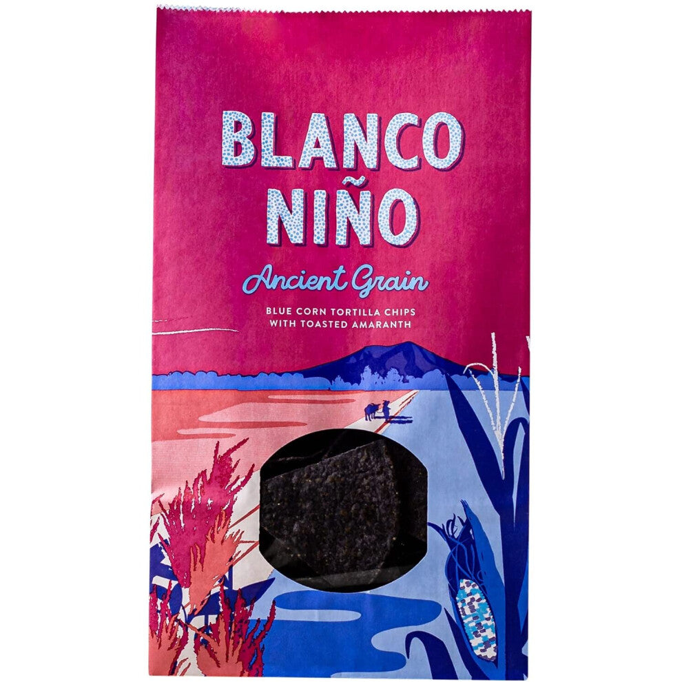 Blanco Nino Authentic Tortilla Chips - Ancient Grain (Amaranth & Blue Corn), 170g Pack of 6