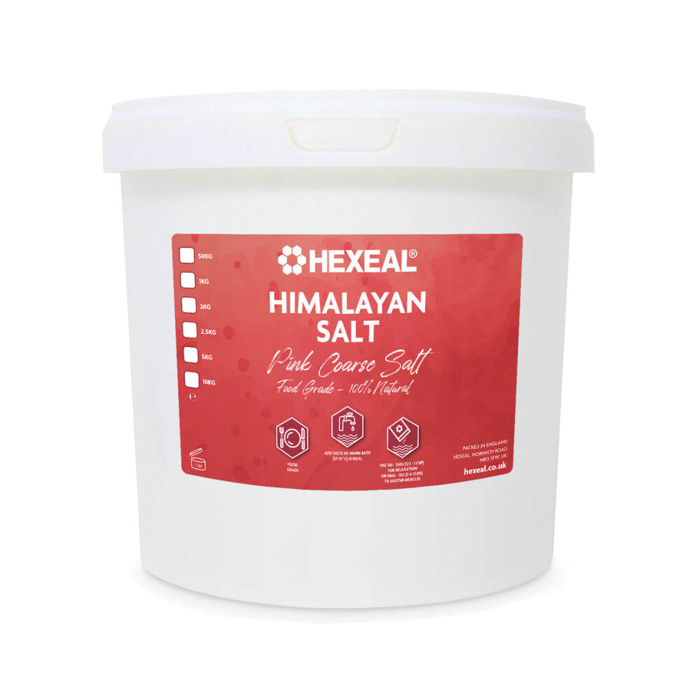 Hexeal Himalayan Pink Salt 2.5kg – 2.5kg Bucket of 100% Natural Coarse Food Grade