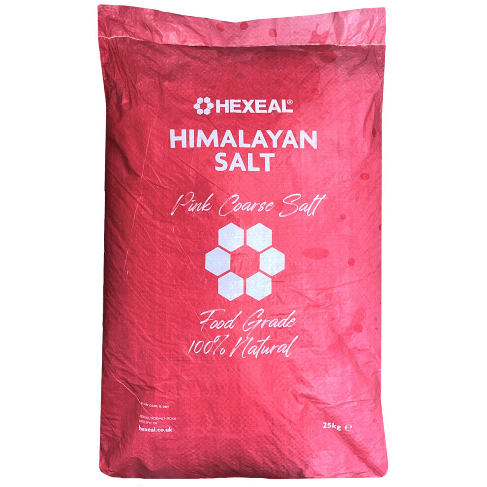 Hexeal Himalayan Pink Salt 25kg – 25kg Bag of 100% Natural Coarse Food Grade