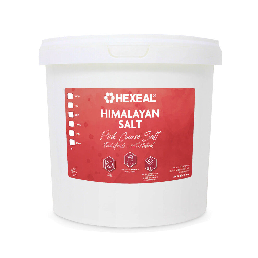 Hexeal Himalayan Pink Salt 2.5kg – 2.5kg Bucket of 100% Natural Fine Food Grade Salt