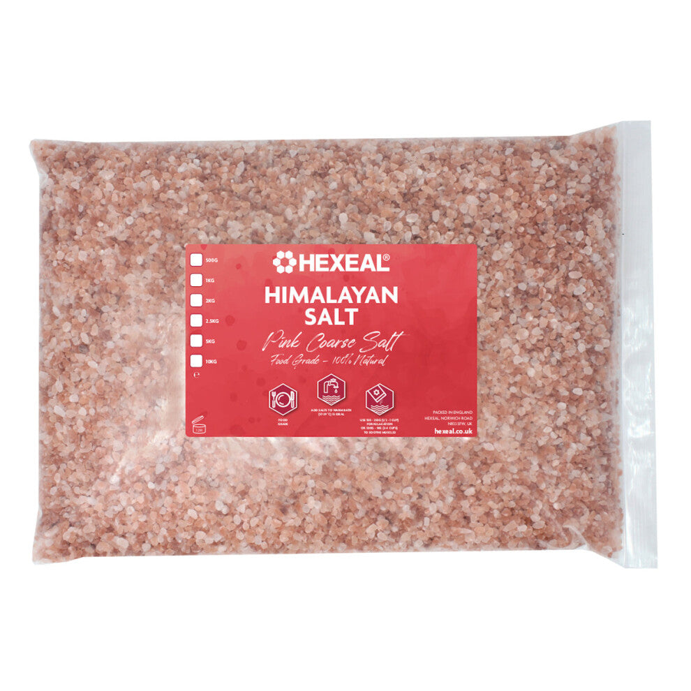 Hexeal Himalayan Pink Salt 5kg – 5kg Bag of 100% Natural Coarse Food Grade
