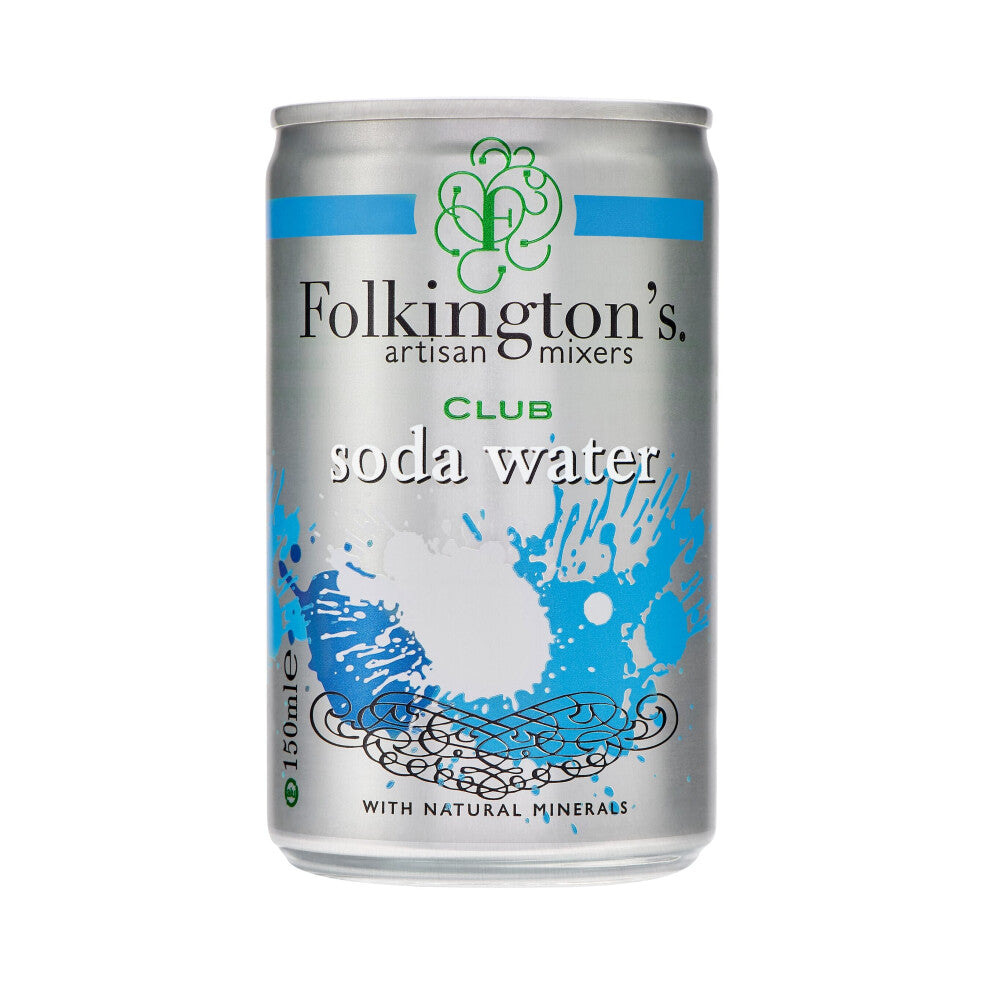 Folkingtons Club Soda Water Mini Cans 24 x 150m