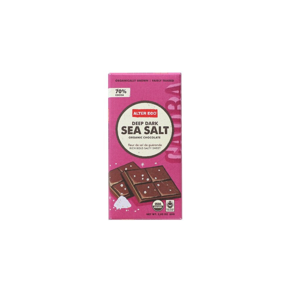 Alter Eco Deep Dark Sea Salt Organic Chocolate (12x2.82 OZ)