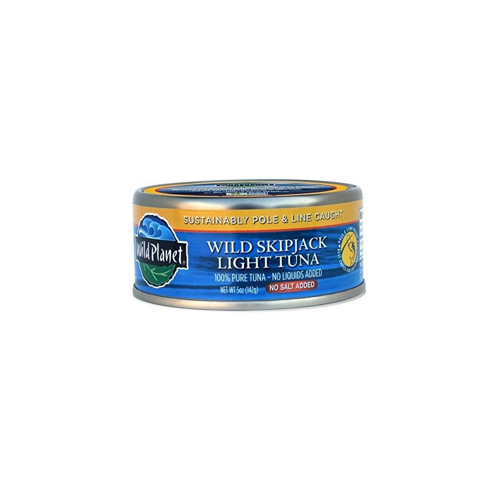 Wild Planet, Skipjack Wild Tuna, No Salt Added, 5 oz (142 g)
