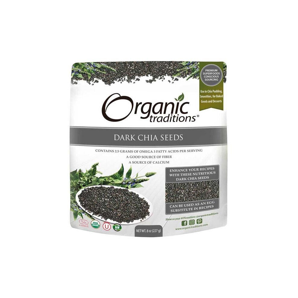 Organic Traditions Dark Chia Seeds 227 g