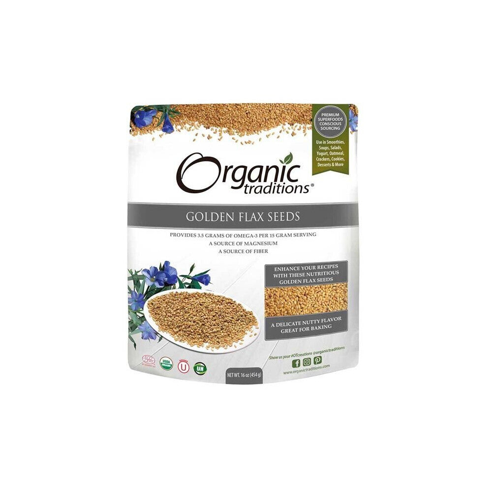 Organic Traditions Golden Flax Seeds 454 g