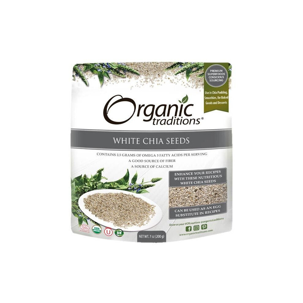 Organic Traditions White Chia Seeds 200 g