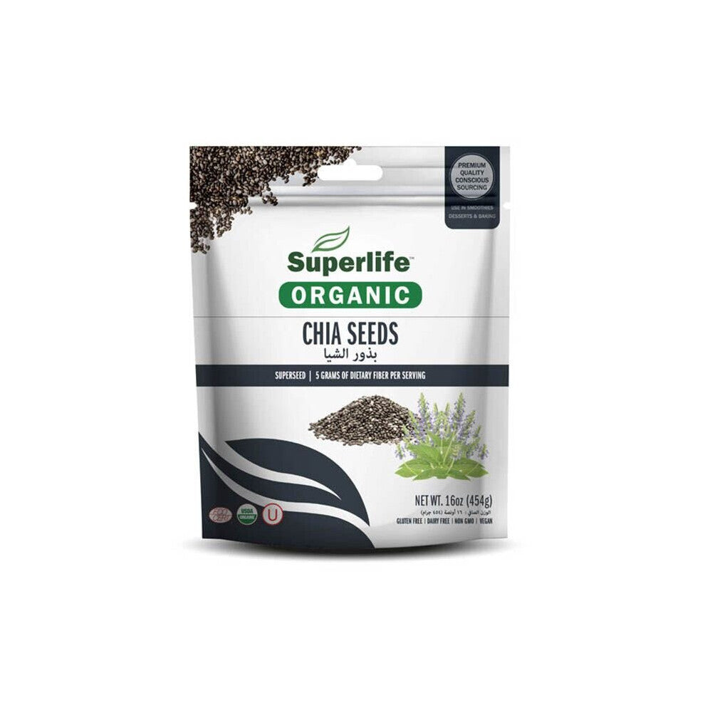 Superlife Chia Seeds Premium-quality |Supports hydration & provides lasting energy - 454g