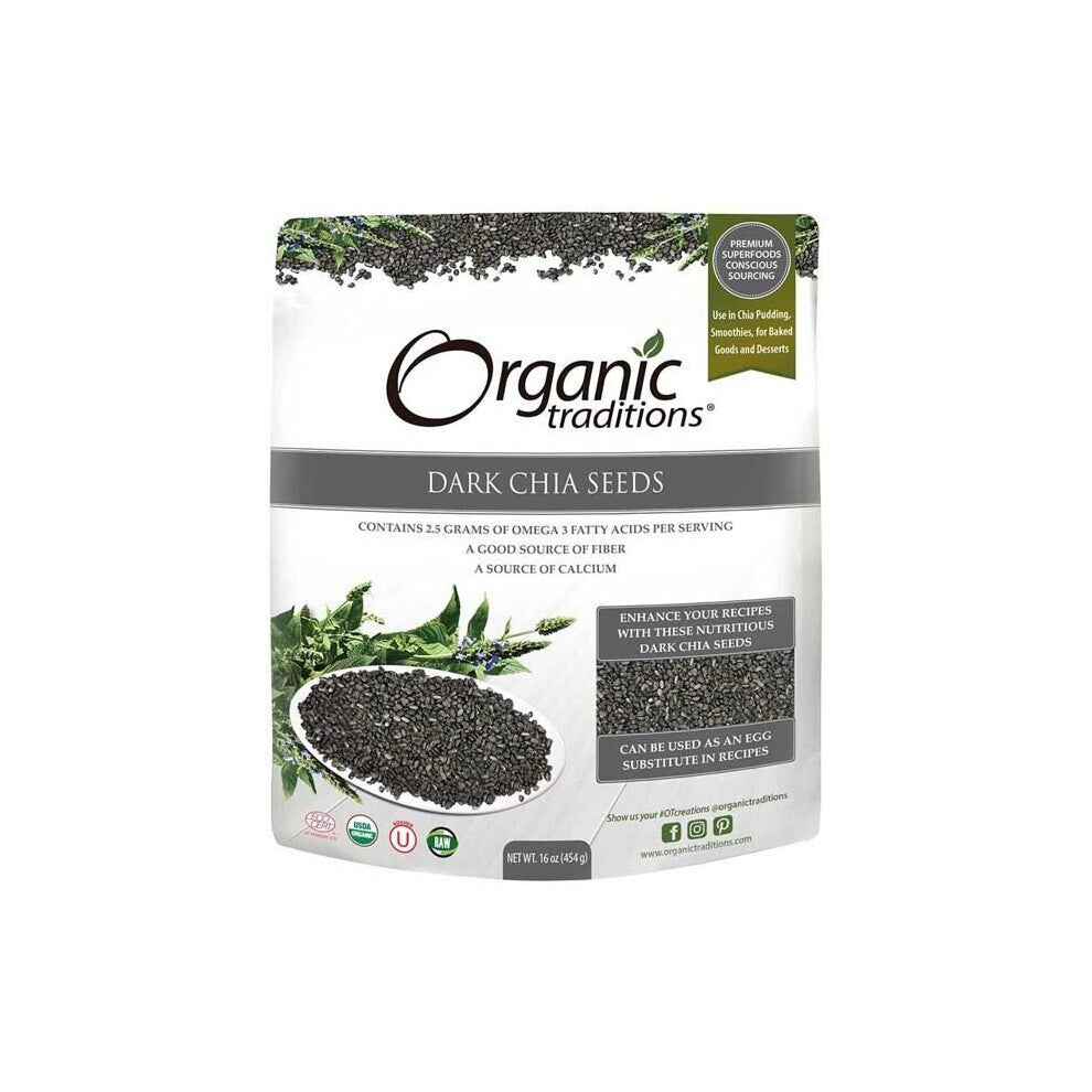 Organic Traditions Dark Chia Seeds 454 g