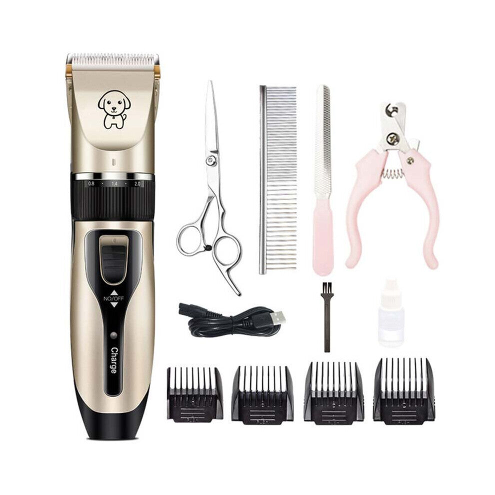 Rechargeable Pet Dog Hair Trimmer Low Noise Professional Cat Animal Hair Clipper Remover Cutter Grooming Shaver Set