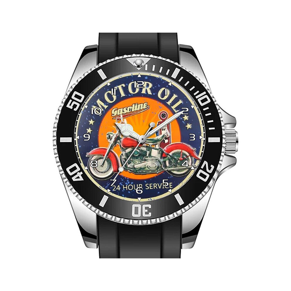 Vintage Style Biker Gasoline Art Sporty Unique Stylish Wrist Watch