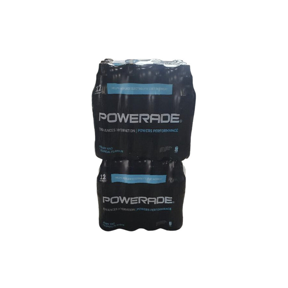 24 x Powerade Berry Tropical 500ml Fitness Energy Drink (2 x 12)