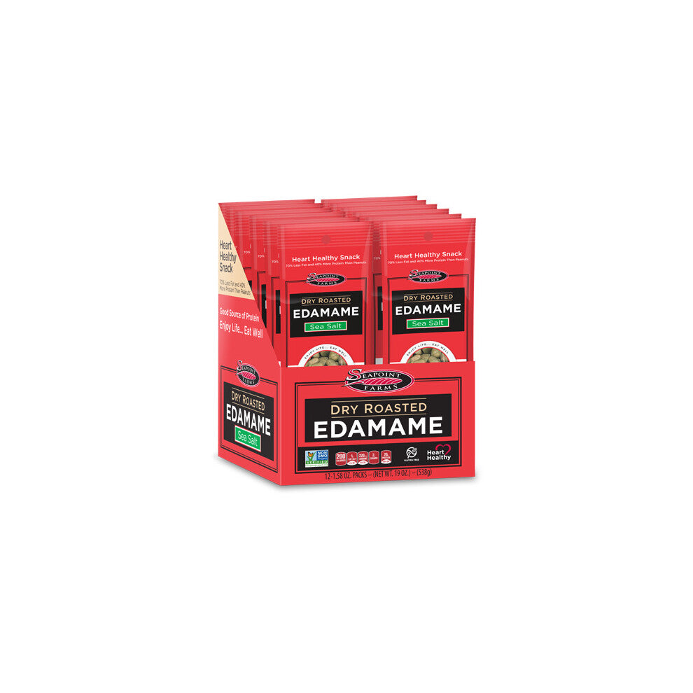 Seapoint Farms, Dry Roasted Edamame Sea Salt Flavour -  12 Snack Packs