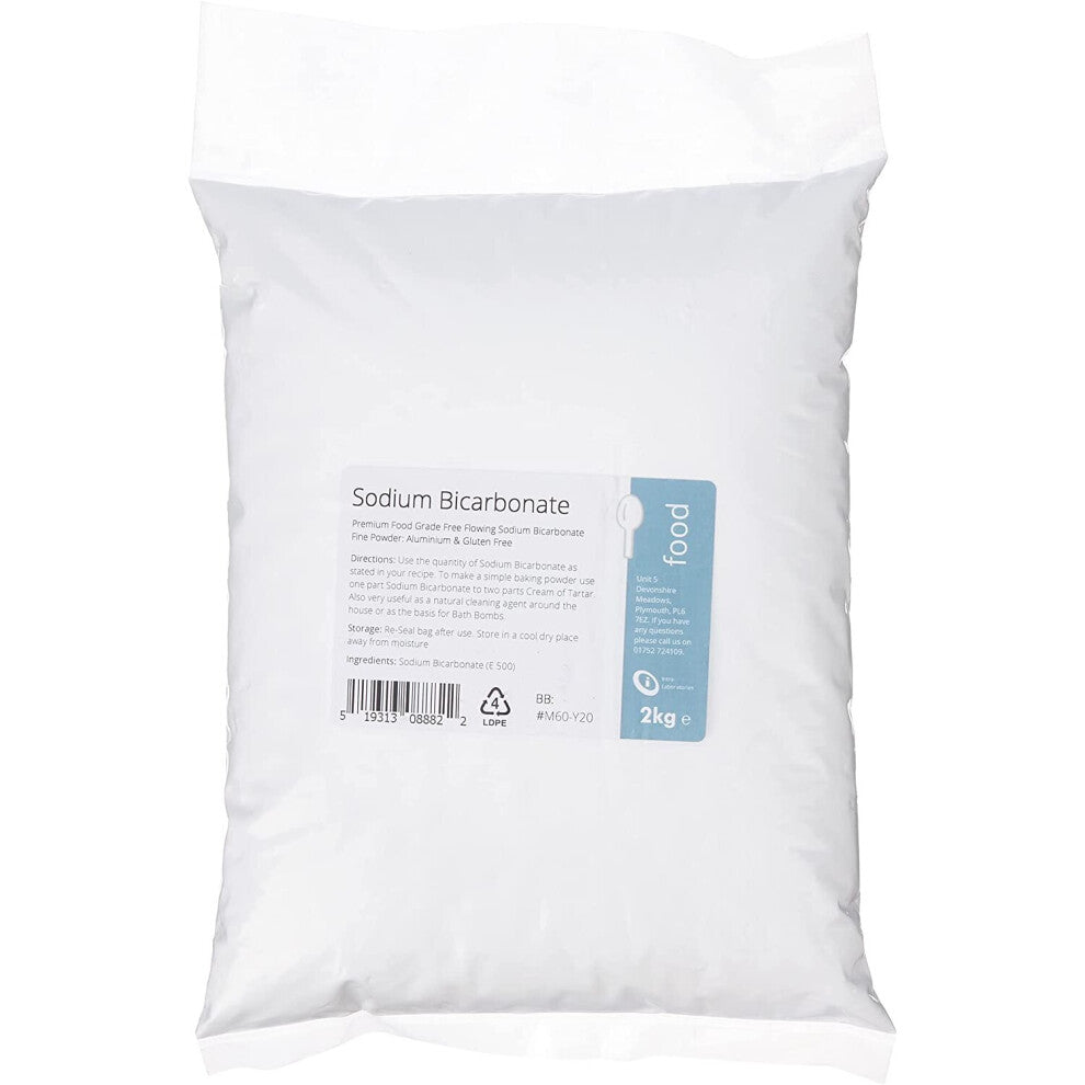 Sodium Bicarbonate 2kg - Premium Food Grade (Bicarb-Bicarbonate of Soda)