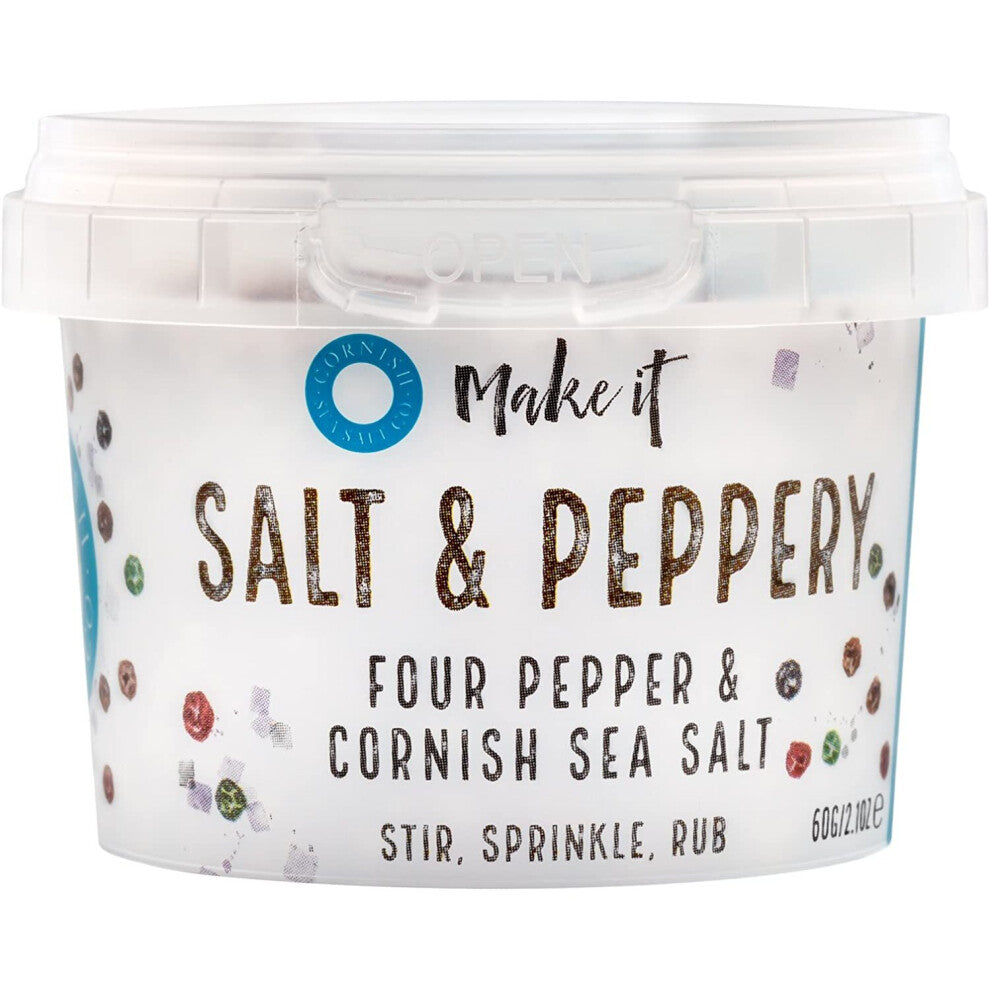 Cornish Pinch Salt and Pepper Sea Salt 60 g (Pack of 4)