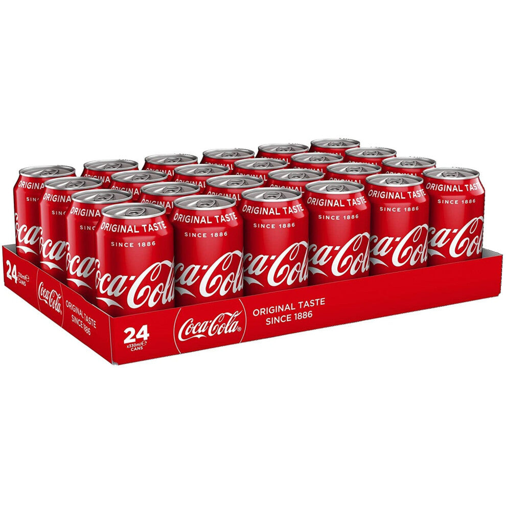 Coca-Cola Original Taste 24x330ml Cans - Classic, GMO-free, Gluten-free & Allergen-free; Suitable for Vegans