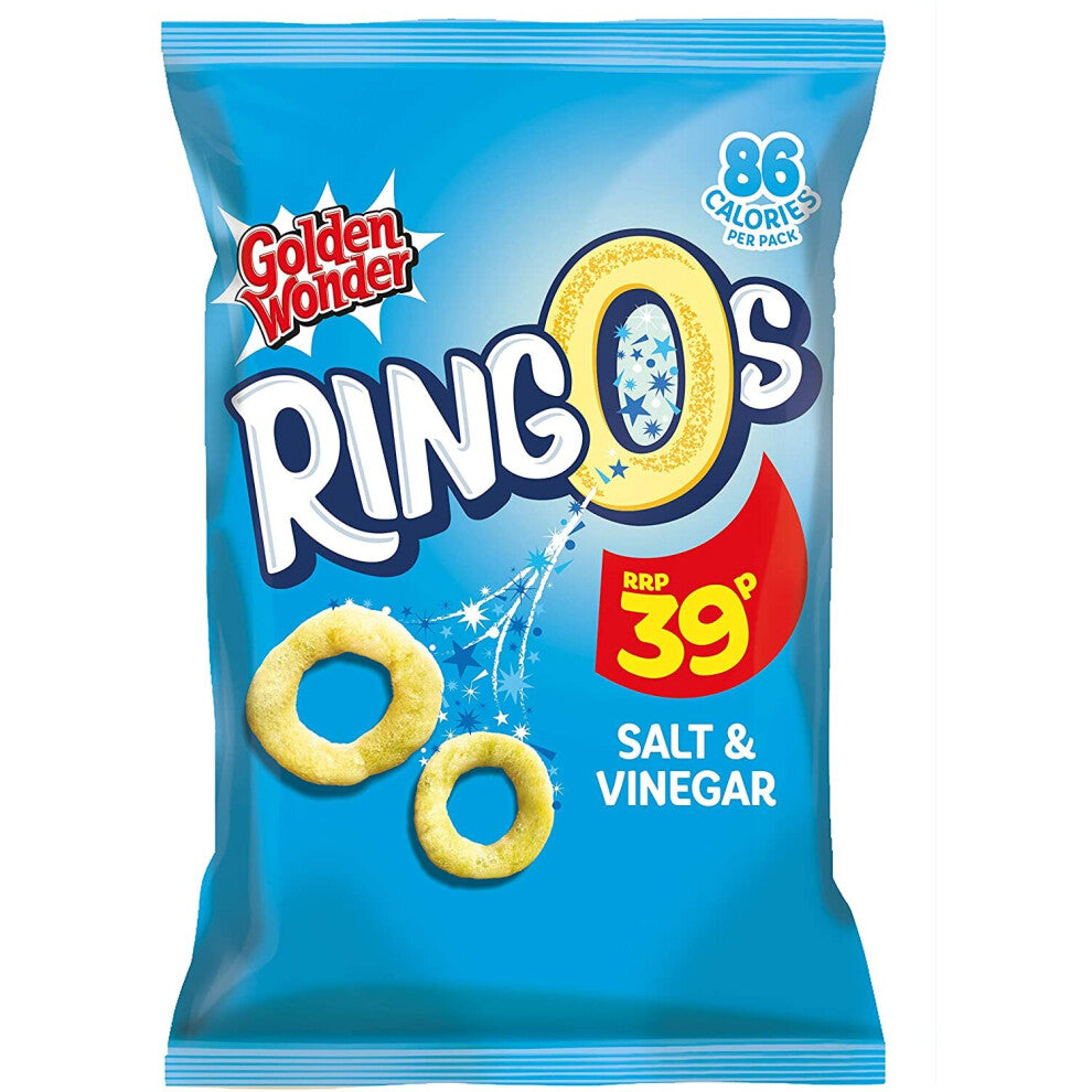 Golden Wonder, Ringos 18 g, Salt And Vinegar, 24 count
