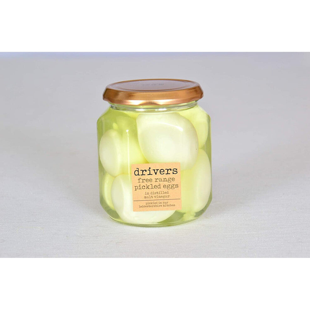 Driver's Free Range Pickled Eggs in Distilled Malt Vinegar - Locally Sourced Free Range Eggs Traditional Driver's Recipe Tangy Flavour Picklers Since