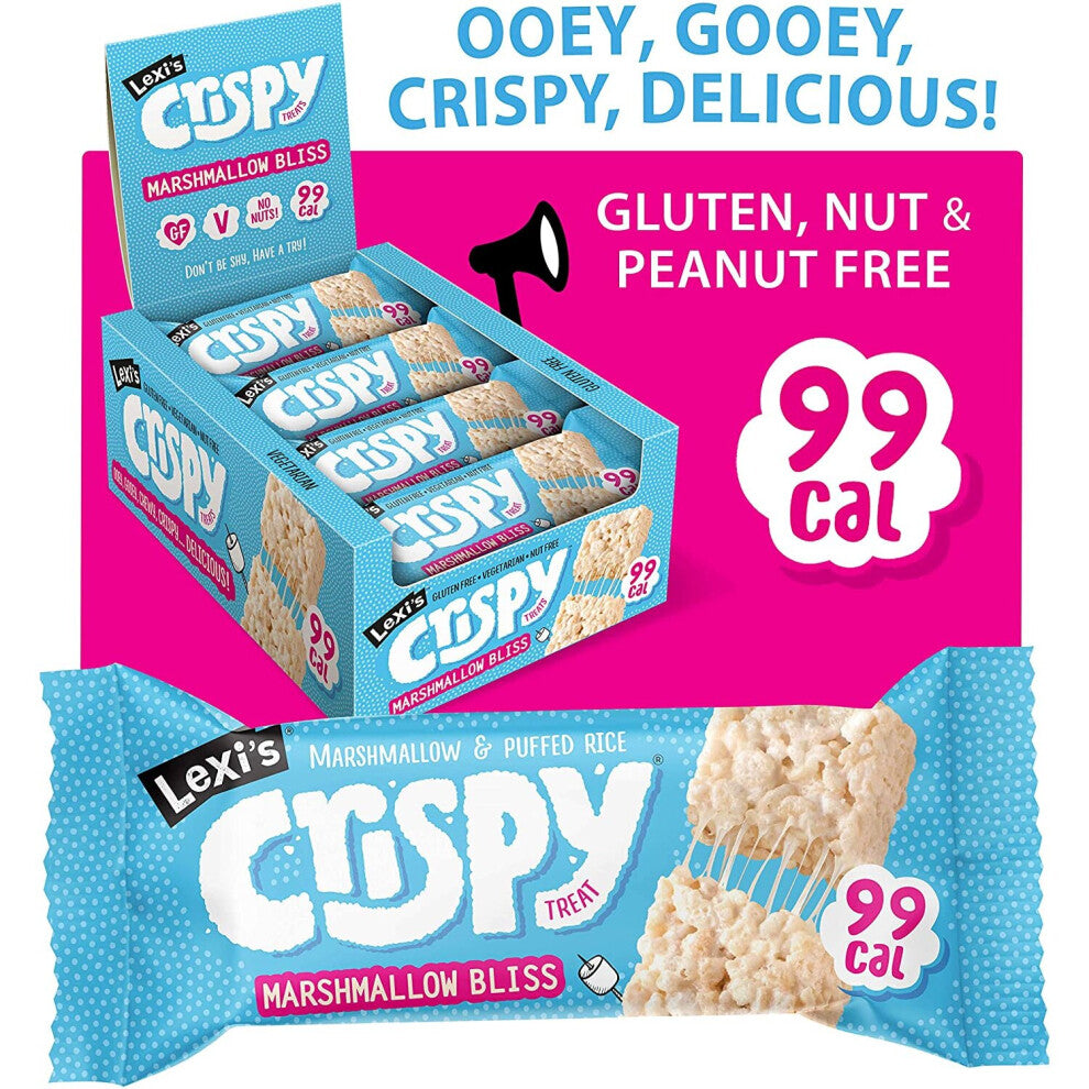 Lexi's® Low Calorie Marshmallow Crispy Treat Bars | Less than 100 Calories! | Gluten Free, Low Fat, Healthier Snacks | Vegetarian | Dairy Free, Nut