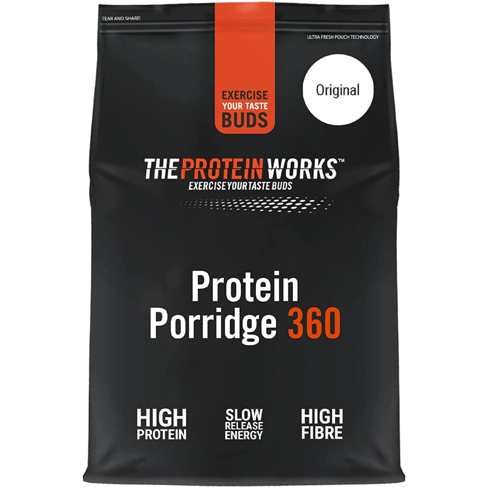 THE PROTEIN WORKS High Protein Porridge 360 | Low Sugar Breakfast | Added Vitamins | Low GI, Wholegrain Oats | High Fibre | Original | 2 Kg