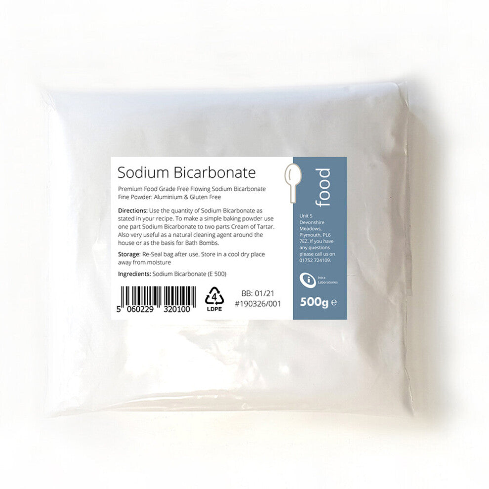 500g SODIUM BICARBONATE- BAKING SODA- BI CARB - Fine Powder Food Grade