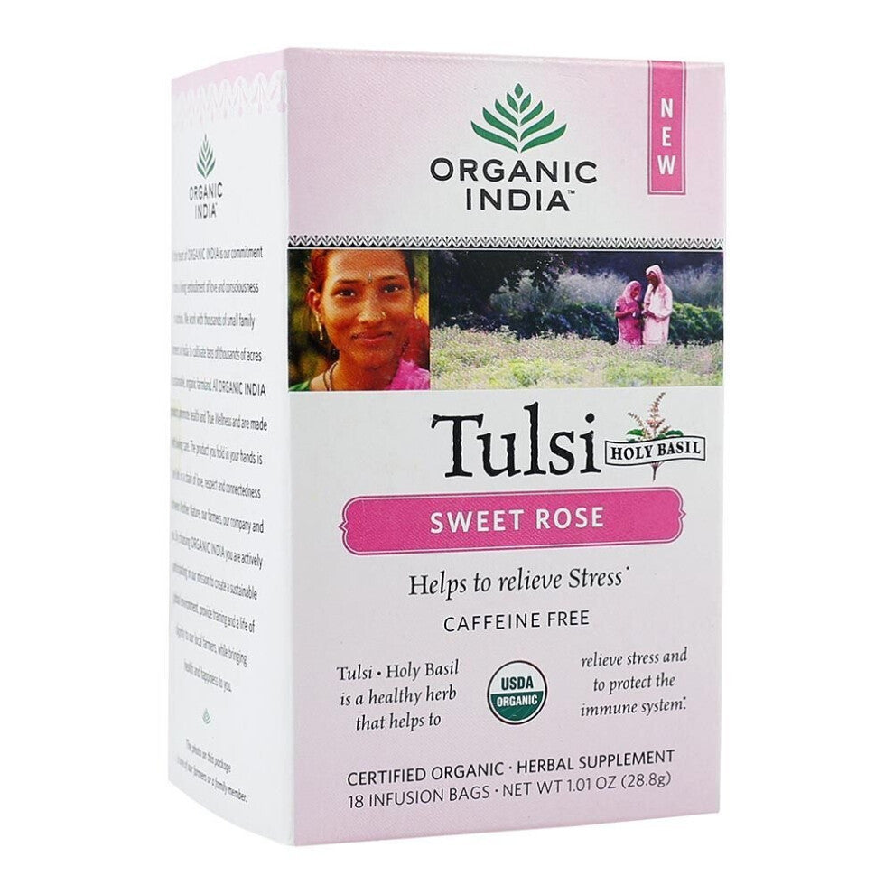 Indulge in a Floral Treat: Organic India Tulsi Sweet Rose Tea Bag 18's