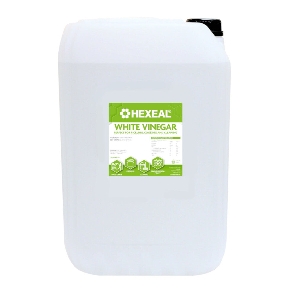 Hexeal White Vinegar 25L – Food Grade - Cooking, Cleaning, Pickling & Baking